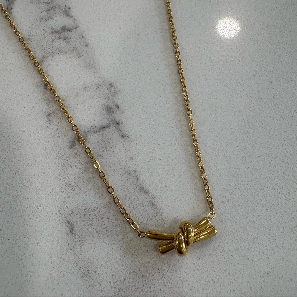 Ann Taylor Delicate Gold Knot Necklace - Picture 3 of 6
